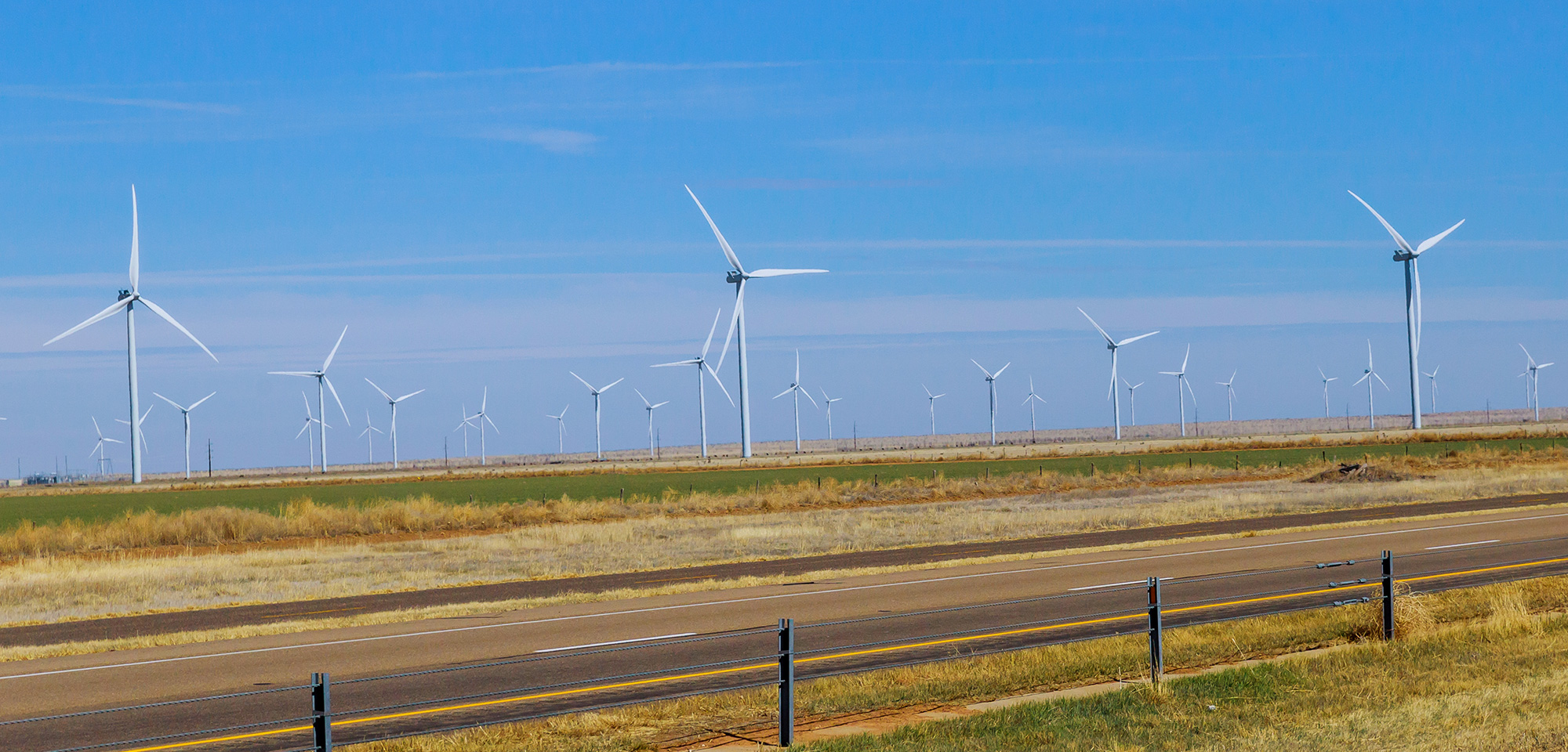 wind turbines in texas roadside