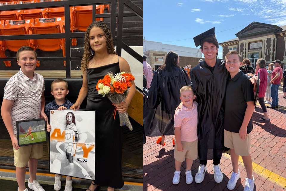 foster family with athletes at ceremonies