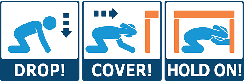 drop, cover, hold on diagram