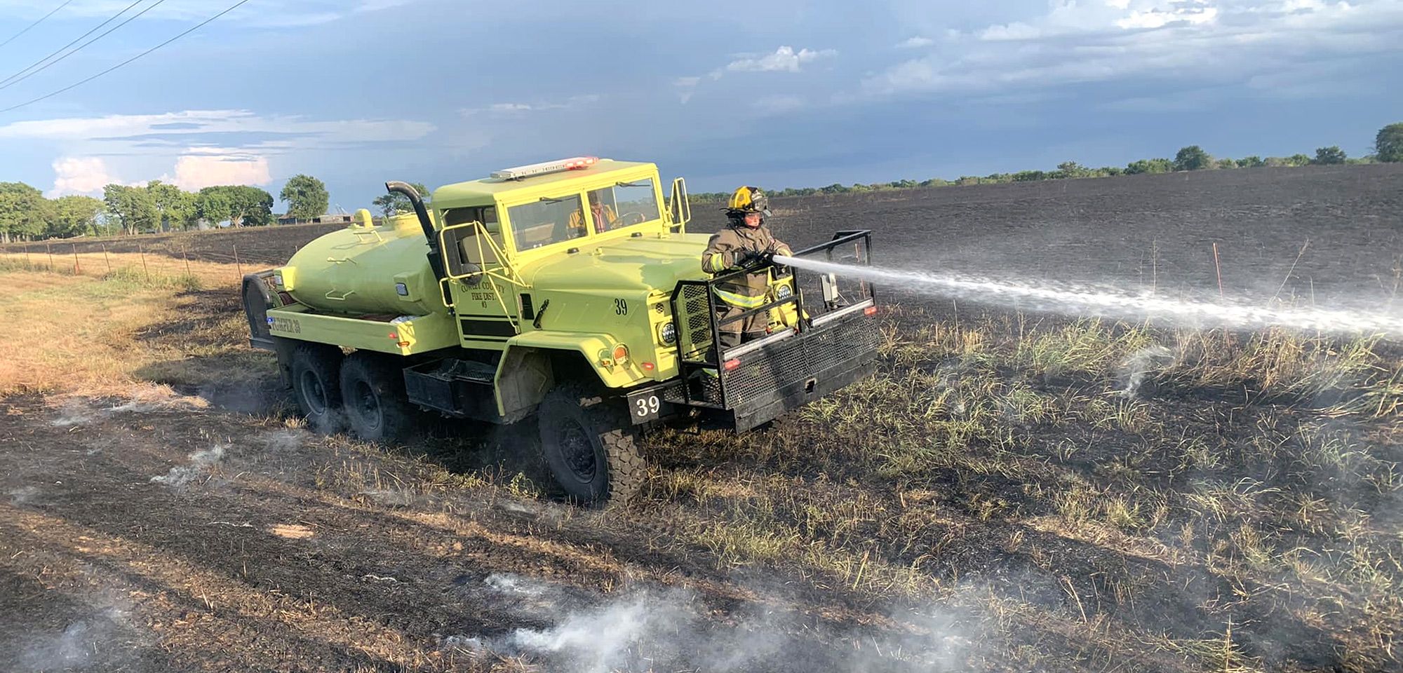 firefighter on a fire truck